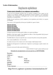 Conceived to answer your personal requirements...