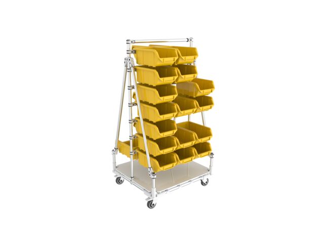 Louvered Panel Bin Trolley | CC 21181-03 