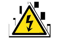 Electrical hazard sign with picture