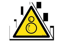 Counter rotating rollers hazard pictogram