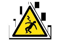 Danger sign pictogram for electric hazard blast