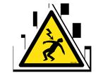 Danger sign pictogram for electric hazard blast