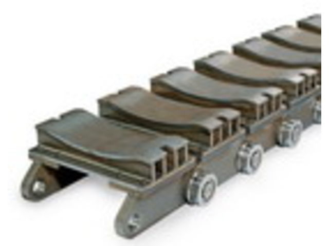Coil transport chain for the steel industry