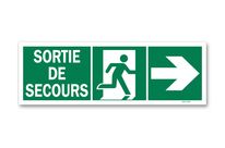 Emergency exit + right door picto evacuation sign