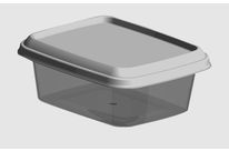 Rectangular sealable injected plastic box for margarine, yogurt, dairy product, fruit, vegetable, ready meal…