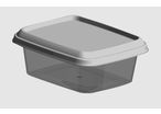 Rectangular sealable injected plastic box for margarine, yogurt, dairy product, fruit, vegetable, ready meal…