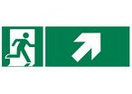 Evacuation sign + arrow on both sides