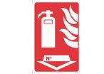 Arrow/flame extinguisher sign - flag