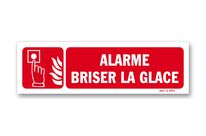 Glass breaking alarm warning sign