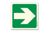 Right arrow photoluminescent evacuation sign