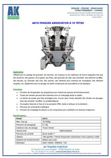 Multihead weighers with 10 to 20 heads, and more, in single and double discharge.