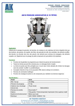 Multihead weighers with 10 to 20 heads, and more, in single and double discharge.