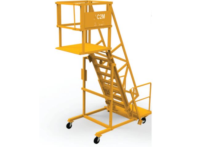 Mobile ladder for accessing waste skips