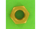 Nuts : Hex Nuts - Hex Nut, Hu, 0.8D - Hex Nut, Hu, Aluminium, DIN 934 - Blister pack of 5 Hex Nuts, P40 OA, Gold