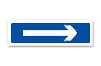 Blue background arrow signpost