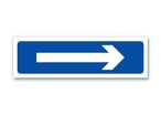 Blue background arrow signpost
