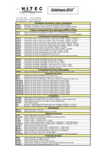 HITEC General Catalog in French pdf Level - Pressure - Temperature