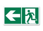 Towards left door picto evacuation sign