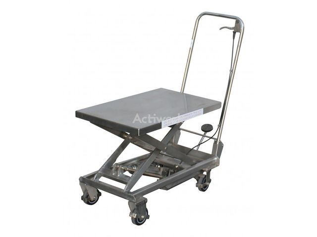 Eurosave mobile manual semi-stainless steel lifting table