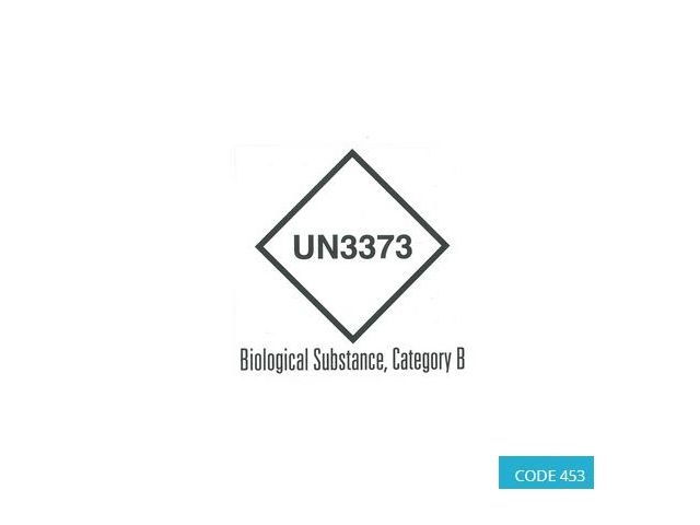 Label Class 6.2 (Biological Substance Category B – UN3373) Hazard Label - CODE 453