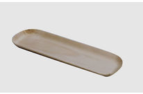 Oblong thermoformed wooden tray for cheese, chocolate, pastry, salting, ready meal, fish…