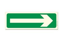 Long arrow photoluminescent evacuation sign