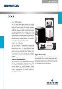 DCX Data Sheet for automated welding applications