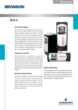 DCX Data Sheet for automated welding applications