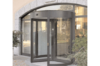 Revolving pedestrian doors