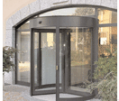 Revolving pedestrian doors