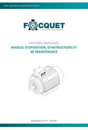 Operation and maintenance manual for Focquet electric motors