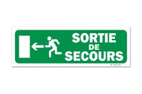 Emergency exit + left door picto evacuation sign