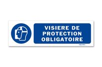 Mandatory protective visor sign with text