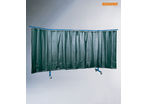 3-panel Mobile protective screen with curtain