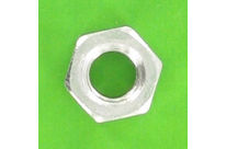 Nuts : Hex Nuts - Hex Nut, Hu, 0.8D - Hex Nut, Hu, Aluminium, DIN 934 - Blister pack of 5 Hex Nuts, P40 OA, Bright Silver