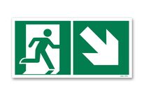 Right descent staircase photoluminescent picto evacuation sign