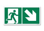 Right descent staircase photoluminescent picto evacuation sign