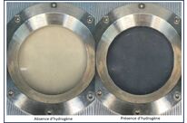 Hydrogen leak detection chemochromic tapes (irreversible or reversible)