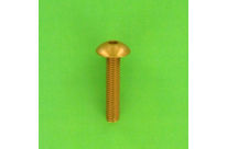 Hex Socket Screws : Hex Socket Button Head - Aluminium - Blister pack of 8 Hex Socket Large Round Head Screws, P60 OA Aluminium, Gold