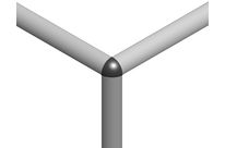 Assembly connector – three rounded 8mm profiles – Grey