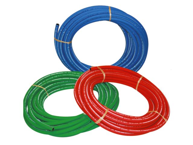 Self-tightening hoses for compressed air