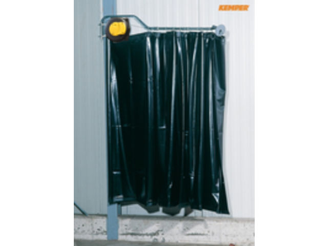 Pivoting self retracting cable reel for curtains