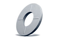 Washer with serration on one side and chamfer