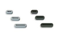 PLIO® DO oval grommets in flexible PVC grey and black 9542