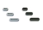 PLIO® DO oval grommets in flexible PVC grey and black 9542