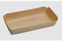 Rectangular thermoformed wooden tray for pastry, ready meal, seafood, aromatic herb, cheese, candy…