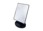Touch screen back-lighted makeup mirror with stand - Black