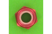 Nuts : Self-Locking Nuts - Nylstop Self-Locking Hex Nut - Aluminium - Blister pack of 5 Nuts, Nylstop Dural 2030 OA, Red