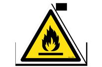 Flammable materials danger sign with picture