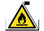 Flammable materials danger sign with picture